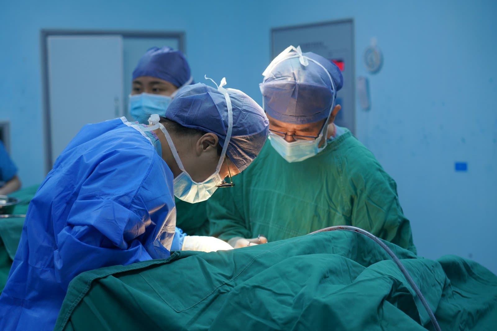 Surgical and anesthesia team at work in the operating room